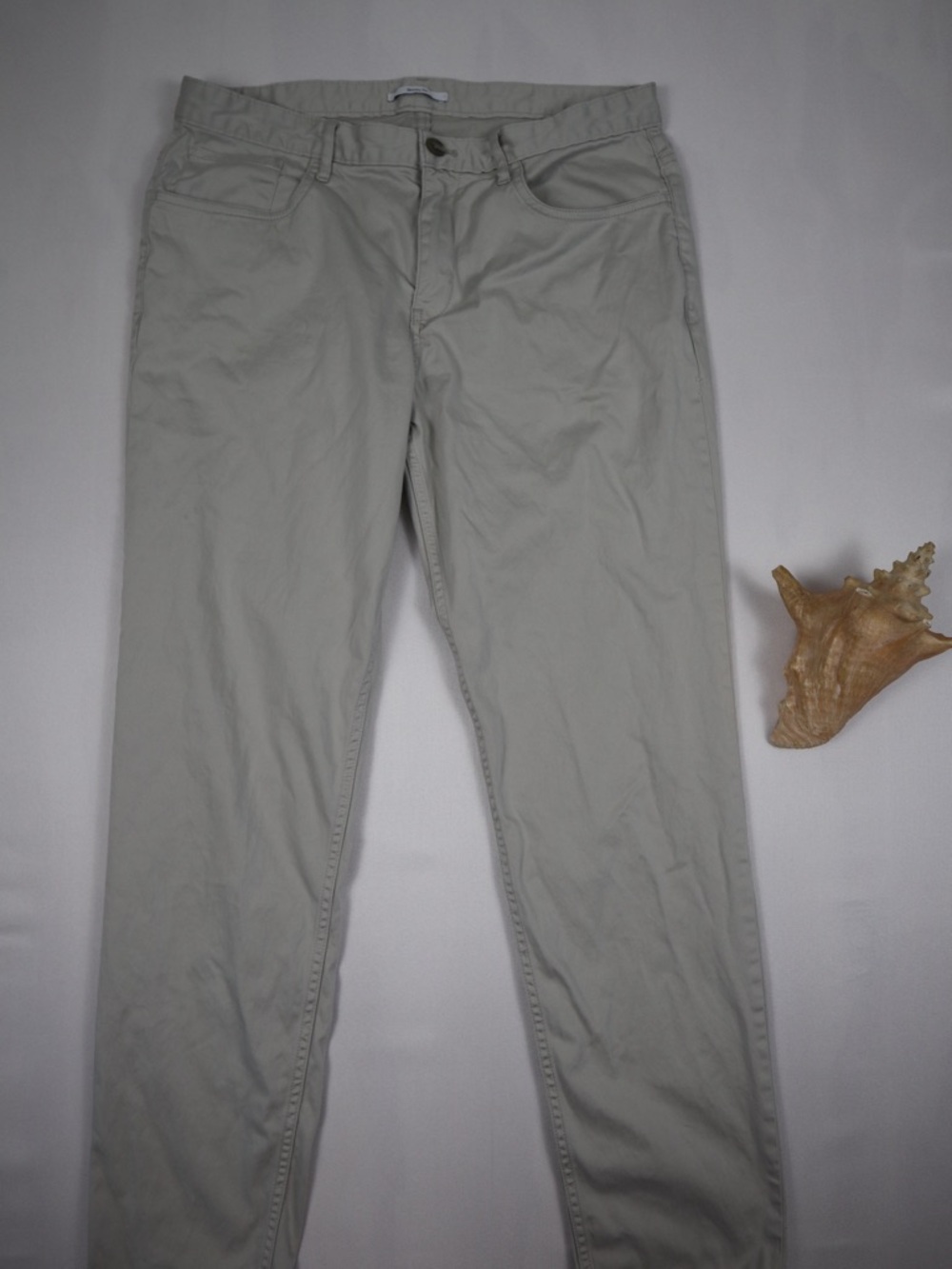 Calvin Klein Light Gray Slim-Fit Chinos